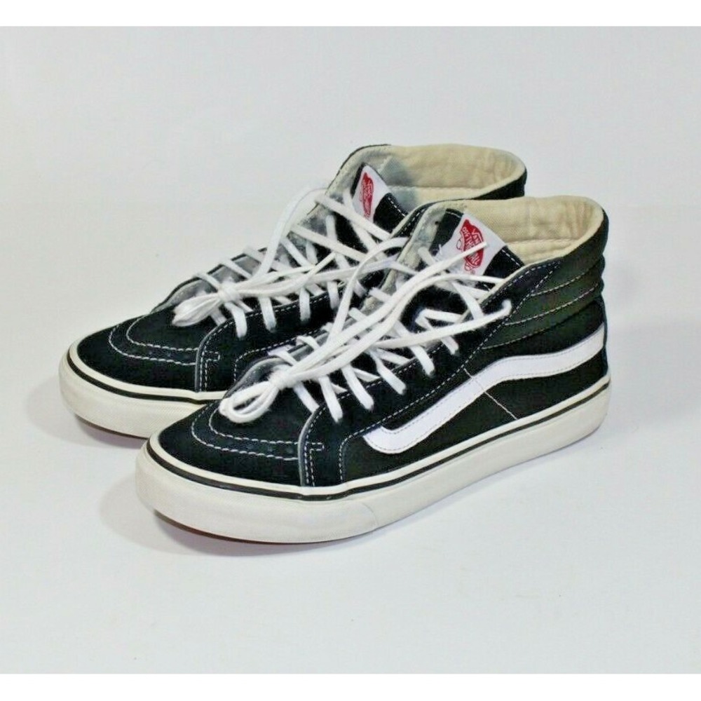 Vans Sk8-Hi High Top Skateboard Shoes Black White 721277 Men's Size 6.5 Wmns 8